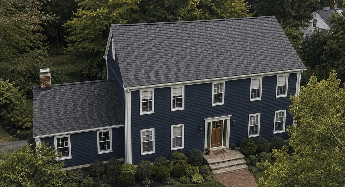 historic district roof approval in Andover, MA, matched-shingle reroof on a preserved colonial home